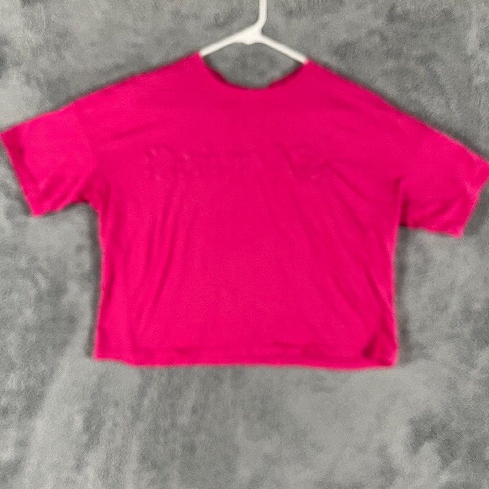 Calvin Klein Performance Crop T-Shirt Womens Medium Pink Short Sleeve Pullover